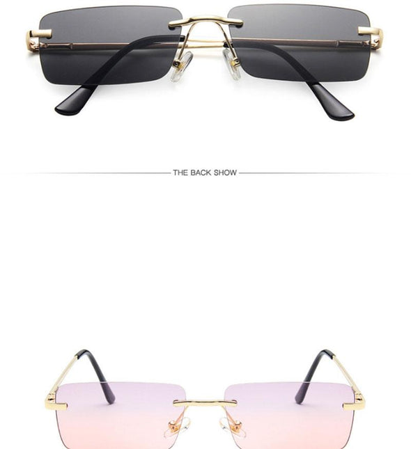 Rimless Retro Sunglasses Women Luxury Eyeglasses For Women/Men Vintage Glasses Women Mirror Oculos De Sol Feminino