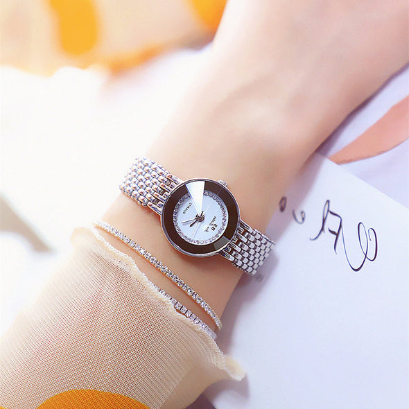 2022 New Fashion Quartz Wrist Watches Gold Diamond Crystal Watch (with a ins Bracelet as gift)