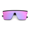 Big Flat Top Shield Sunglasses Women Men Square Mirror Sun Glasses for Women Men UV400 Oversized