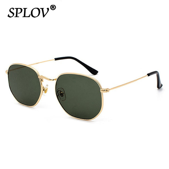 Men Women Sunglasses Square Polygon Sun Glasses Brand Designer Retro Shades Metal Frame Eyewear TOP UV400 de sol hombre