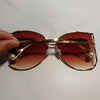 Trendy New Vintage Oversized Metal Hollow Sunglasses Women Brand Designer Fashion Luxury Pearl Sun Glasses Female Color Shades