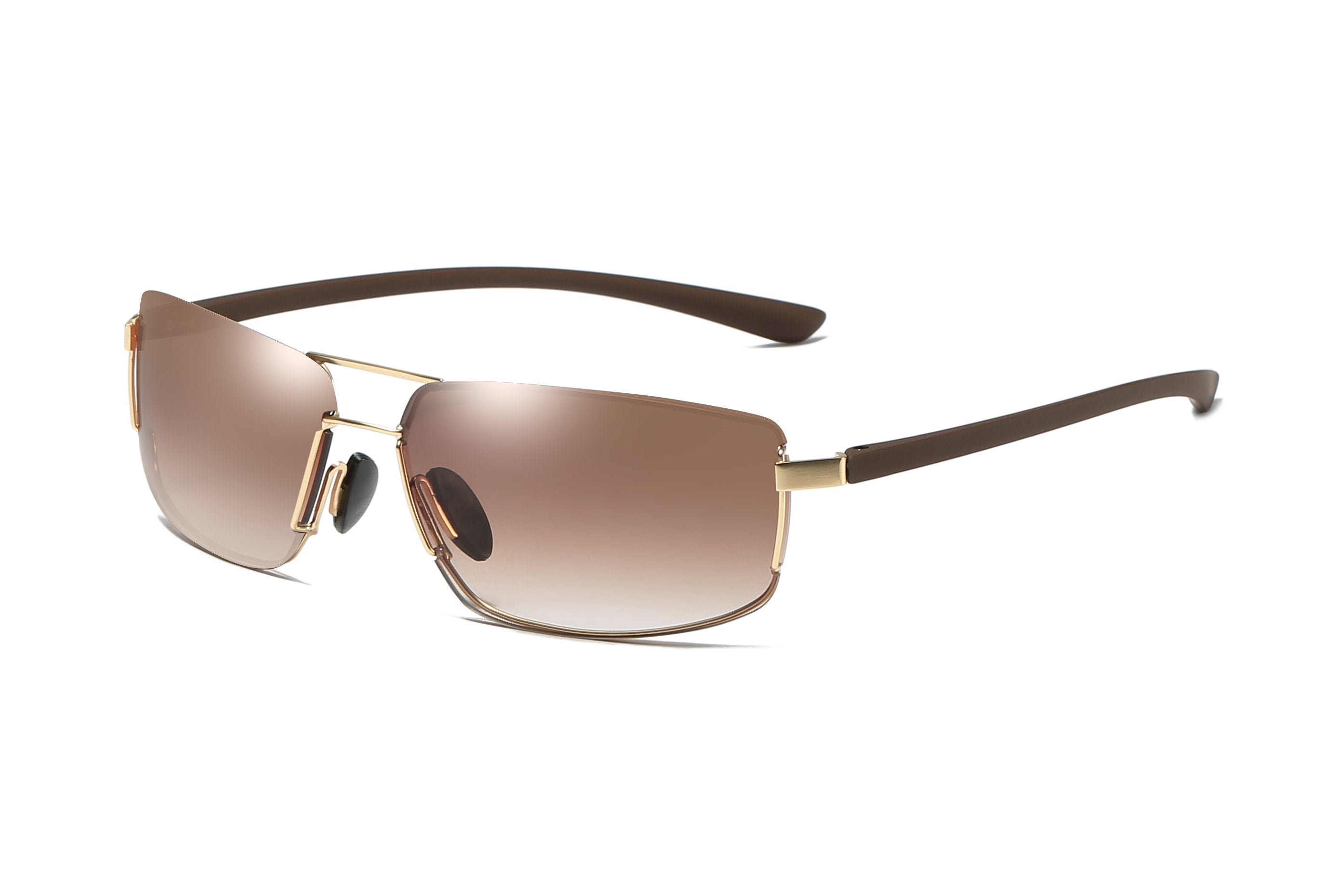 Jollynova Mens Sunglasses Designer Square Rimless Polarized UV400