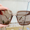 Imwete New Vintage Square Oversized Sunglasses Women Men Brand Designer Transparent Gradient Sun Glasses Big Frame Eyewear UV400