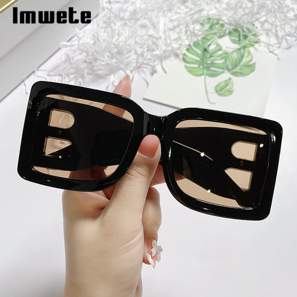 Oversized Square Sunglasses Women Retro Black Gradient Sun Glasses for Men Big Frame Sunglass UV400 Eyeglasse Shades