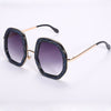 Round Sunglasses Oversize Crystal Frame Eyeglasses Diamond Eyewear UV400 Shades