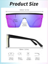 Big Flat Top Shield Sunglasses Women Men Square Mirror Sun Glasses for Women Men UV400 Oversized