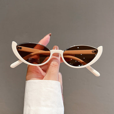 New in Small Cat Eye Sunglasses Women Trendy Vintage Composite Shades Eyewear Fashion Luxury Brand Designer Sun Glasses