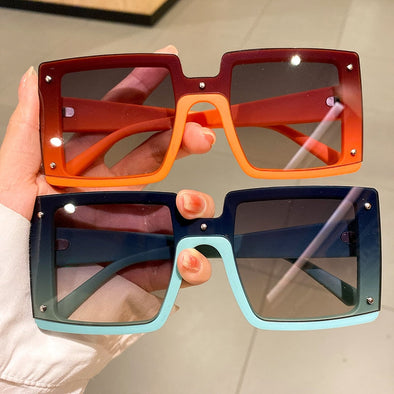 Oversize Square Men Women Sunglasses Fashion Vintage Mirror Shades Eyewear Luxury Brand Designer UV400 Goggle Sun Glasses
