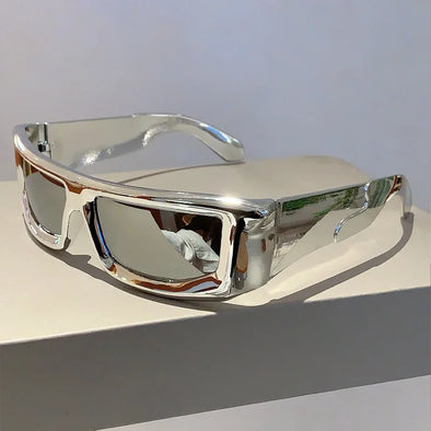 KAMMPT Y2k Wrap Round Men Sunglasses 2023 New Metallic Rim Outdoor Sports Women Shades Trendy Brand Design Vintage UV400 Eyewear