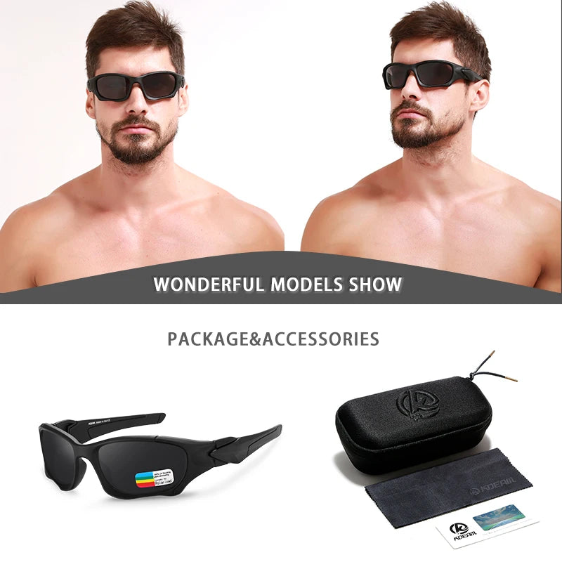 KDEAM Outdoor Sports Polarized Sunglasses Men Curve Cutting Frame Stre –  Jollynova