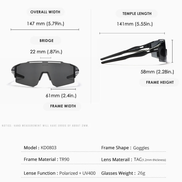 KDEAM Rimless TR90 Sports Sunglasses Men Polarized Flexible Spring Frame Fishing Sun Glasses Outdoors With All Accessories