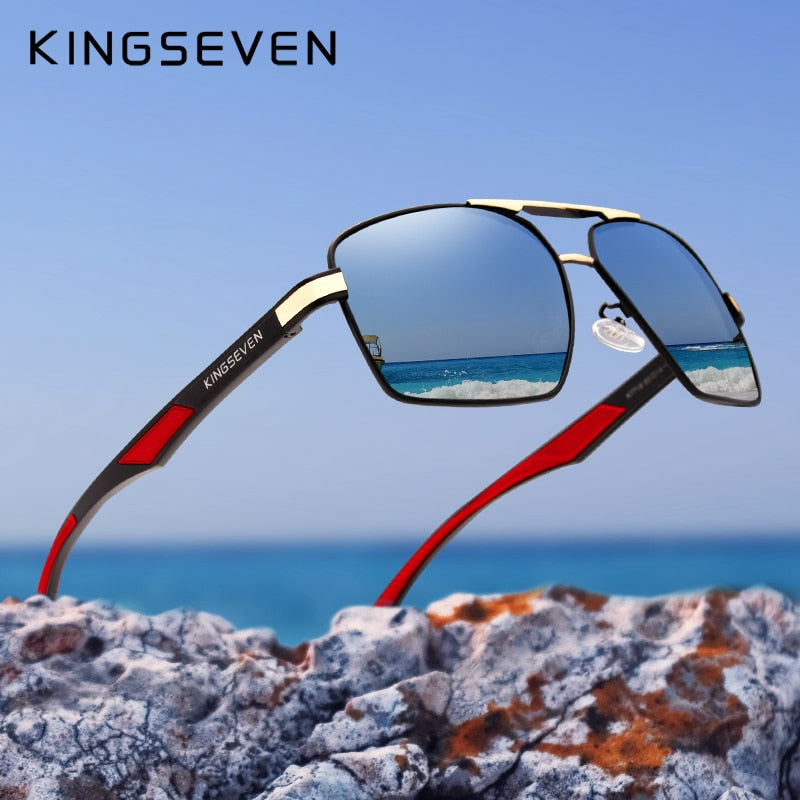 KINGSEVEN Men Driving Sunglasses Polarized Mirror Sun Glasses Classic Night  Goggles Brand Designer Eyewear UV400 Gafas