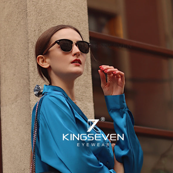 Handmade 2022 Black Walnut Wooden Sunglasses Men Polarized UV400 Protection Semi-Rimless Retro Eyewear Women Oculos