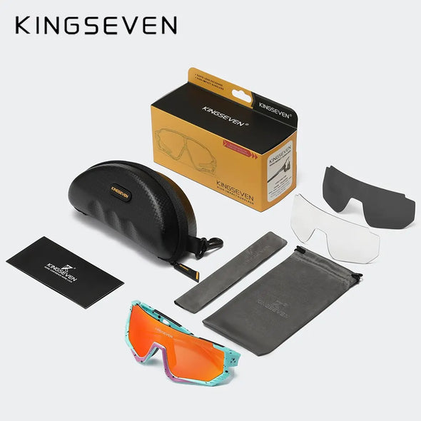 KINGSEVEN New Cycling Sunglasses Men Sports Women Mtb Bicycle Glasses UV400 Polarized Fishing Protection Eyewear Outdoor