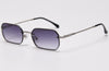 rectangle sunglasses men woman blue red mirror lens retro small metal frame glasses