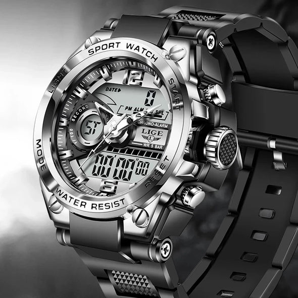 JOLLYNOVA Digital Men Military Watch 50m Waterproof Wristwatch LED Quartz Clock Sport Watch Male Big Watches Men Relogios Masculino