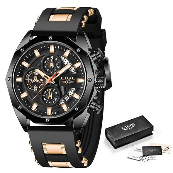 JOLLYNOVA Fashion Men Watches Top Brand Luxury Silicone Sport Watch Men Quartz Date Clock Waterproof Wristwatch Chronograph Clock Man