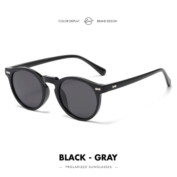 LM Classic Round Polarized Sunglasses Women Men Tea Lens Outdoor Driving Shades Vintage Sun Glasses Unisex UV400 Gafas De Sol