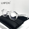 LNFCXI Fashion Polygon Small Square Women Sunglasses Retro Gray Rivets Men Shades UV400 Trending Outdoor Sports Sun Glasses
