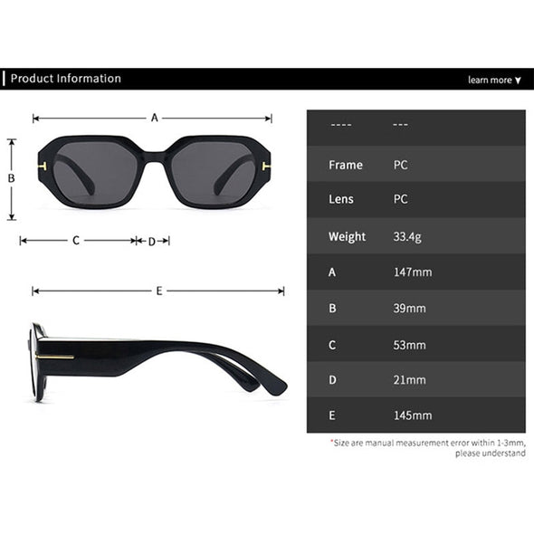 Fashion Square Sunglasses Women Brand Designer Retro Black Eyewear Shades UV400 Men Trending Sun Glasses