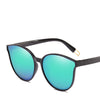 Retro Cat Eye Sunglasses Women Luxury Coating Mirror Round Sun Glasses Female Vintage Eyewear Oversized Men Oculos De Sol