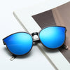 Retro Cat Eye Sunglasses Women Luxury Coating Mirror Round Sun Glasses Female Vintage Eyewear Oversized Men Oculos De Sol