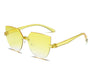 Ladies Cat Ear Sunglasses Frameless Jelly Transparent Sunglasses Retro All-in-one Ocean Piece Candy Color Sunglasses