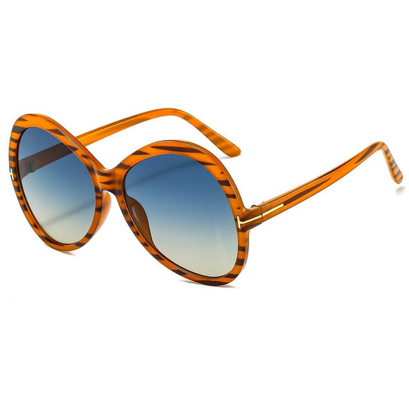 Ladies Oversized Round Cat Eye Sunglasses Ladies  New Retro Gradient Sunglasses Men And Women T-Shaped Big Frame Sunglasses
