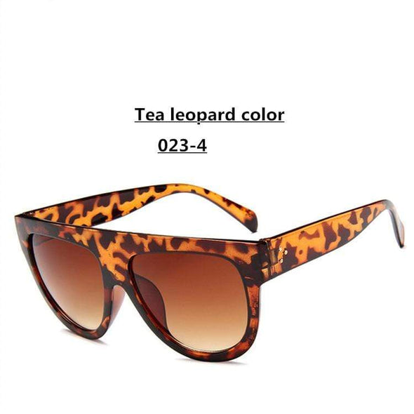 Flat top Oversized Sunglasses Women Retro Big Frames UV400 Sunglasses