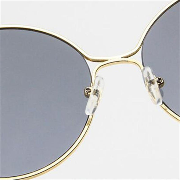 Fashion Metal Women Sunglasses Mirror Classic Large frame Retro Street Beat Glasses Travel Oculos De Sol UV400