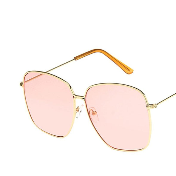 Fashion Metal Women Sunglasses Mirror Classic Large frame Retro Street Beat Glasses Travel Oculos De Sol UV400