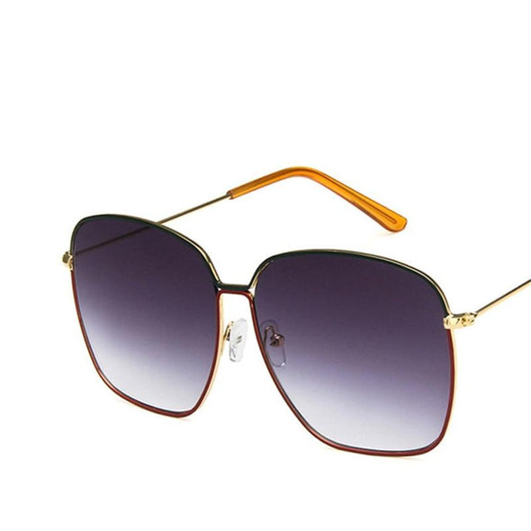 Fashion Metal Women Sunglasses Mirror Classic Large frame Retro Street Beat Glasses Travel Oculos De Sol UV400
