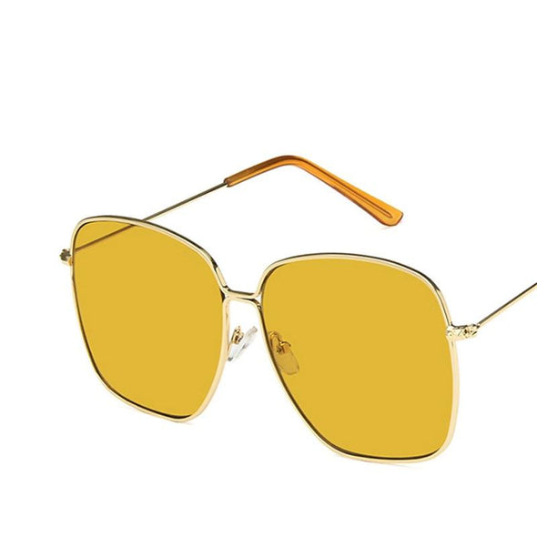 Fashion Metal Women Sunglasses Mirror Classic Large frame Retro Street Beat Glasses Travel Oculos De Sol UV400