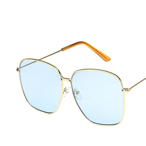 Fashion Metal Women Sunglasses Mirror Classic Large frame Retro Street Beat Glasses Travel Oculos De Sol UV400