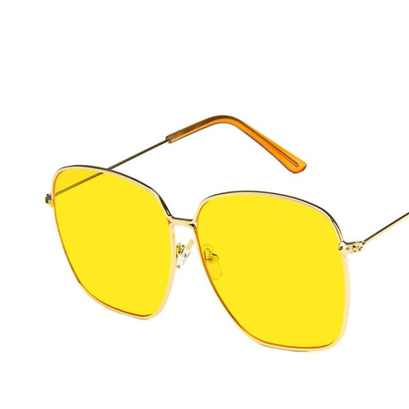 Fashion Metal Women Sunglasses Mirror Classic Large frame Retro Street Beat Glasses Travel Oculos De Sol UV400