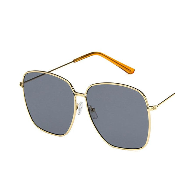 Fashion Metal Women Sunglasses Mirror Classic Large frame Retro Street Beat Glasses Travel Oculos De Sol UV400
