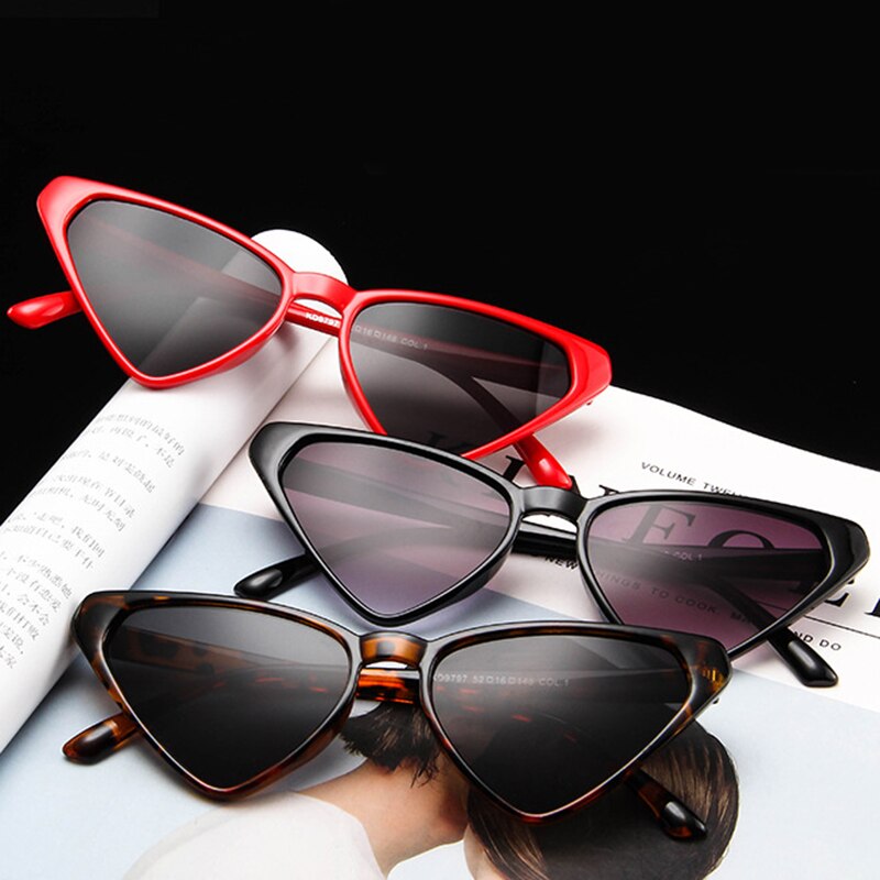 Sunglasses with triangular lenses