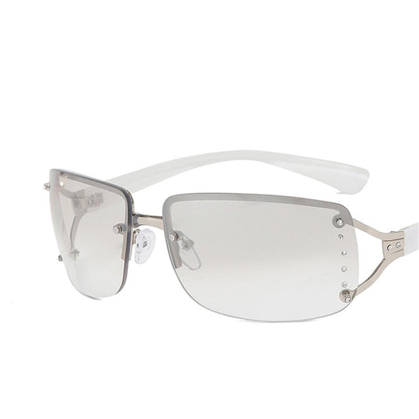 Square Diamond Sunglasses Women Rimless Eyewear Women/Men Rectangle Sunglasses