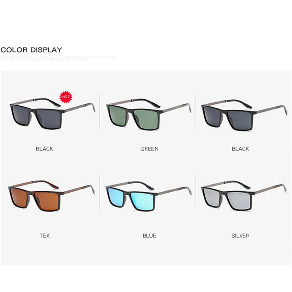 2023 Square Polarized Sunglasses Men Mirror Driving Retro Sun Glasses UV400 High Quality Lunette De Soleil Homme