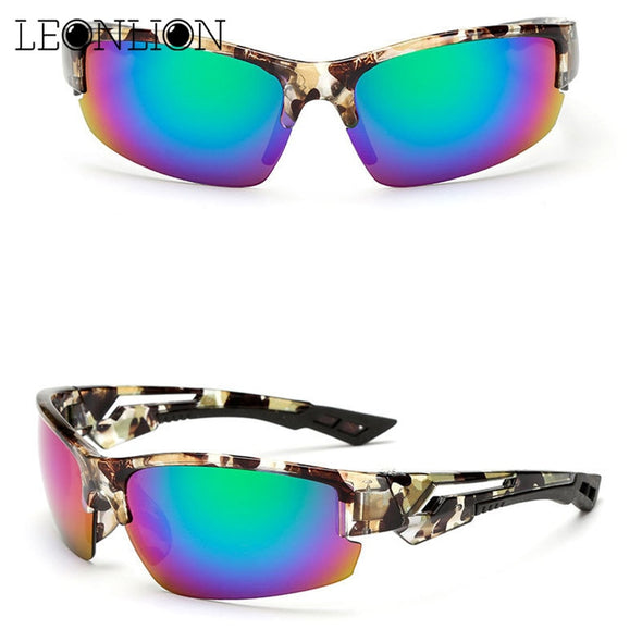 LeonLion 2023 Vintage Outdoor Camouflage Sunglasses Men Classic Fishing Travel Sun Glasses UV400 Glasses Masculino