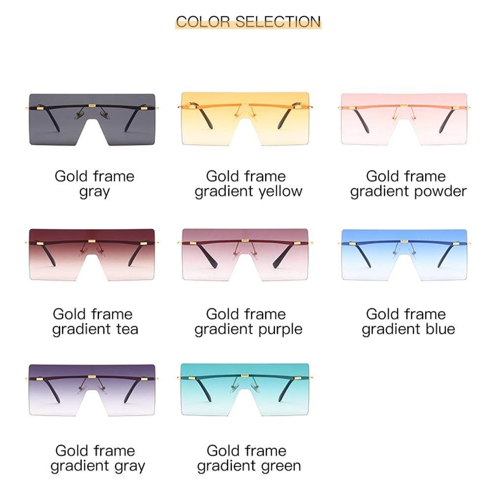 Long Keeper Retro Oversized Square Sunglasses - Women Men Vintage Classic  Metal Frame Flat Lens Glasses UV400 Protection