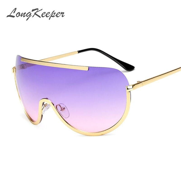Rimless Gold Clear Sunglasses Men Women Brand Designer Clear Sunglasses Big Frame Sexy Sun Glasses Lunette Femme