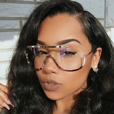 Rimless Gold Clear Sunglasses Men Women Brand Designer Clear Sunglasses Big Frame Sexy Sun Glasses Lunette Femme