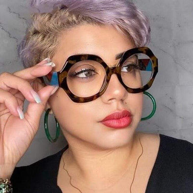 Luxury Brand Glasses Woman Fashion Oversized Sexy Ladies Leopard Cat Eye Glasses Frames For Women Eyewear Sunglases
