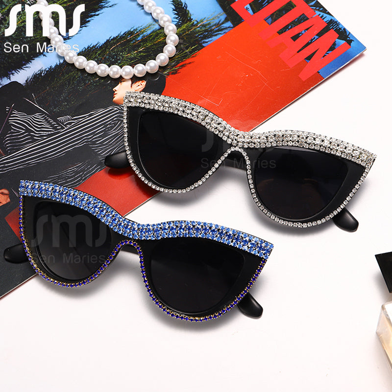 Luxury Cat Eye Diamond Sunglasses New Women Men Fashion Rhinestones Sun Glasses Designer Shades Eyewear Female 2b468aad 5106 4be0 9f6e