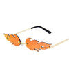 Fashion Fire Flame Sunglasses Women Rimless Wave Sun Glasses Metal Shades For Vintage Women Mirror Eyewear