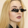 Fashion Fire Flame Sunglasses Women Rimless Wave Sun Glasses Metal Shades For Vintage Women Mirror Eyewear
