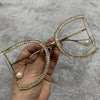 Luxury Half Frame Brand Designer Glasses Women Square Pearl Sunglasses for Female Rhinestone Oversized Eyewear Ladies