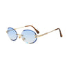 Luxury Rimless Steampunk Men Sunglasses  Fashion Oval Designer Women Sun Glasses Punk New Designer Shades