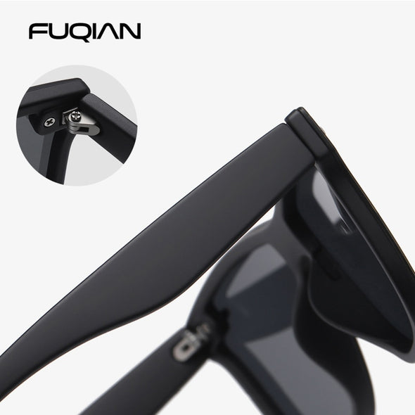 Luxury Square Polarized Sunglasses Men Women Fashion One-piece Sun Glasses Unisex Vintage Mirror Blue Driving Eyewear UV400